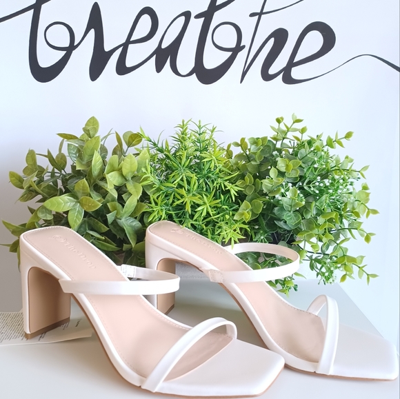 The Drop Shoes - The Drop Avery Square Toe Sandals | Size EU 39 / US 8 | Ivory